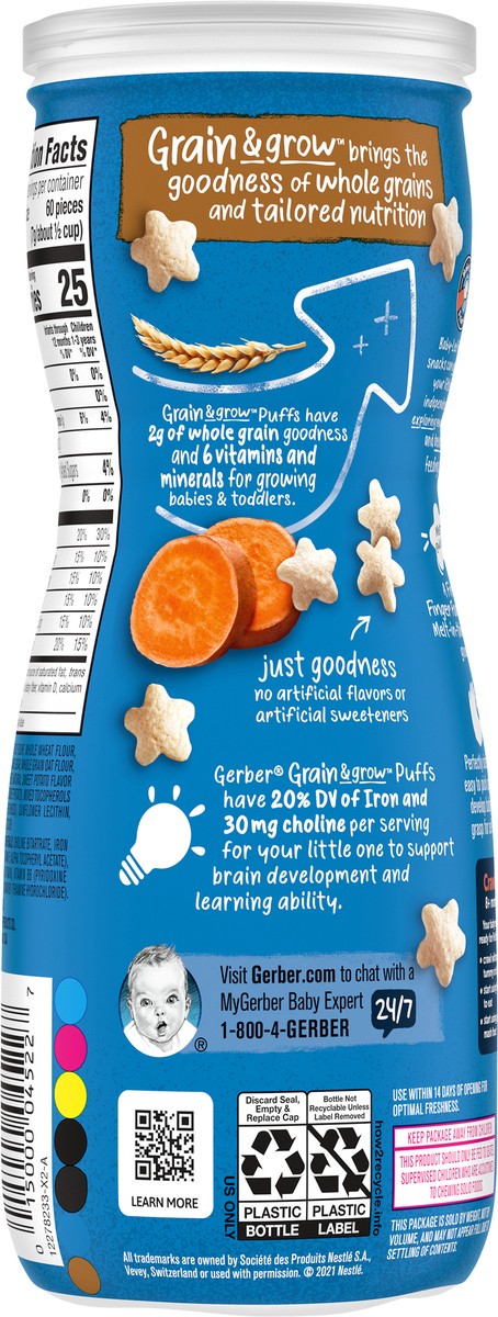 slide 5 of 9, Gerber Puffs Sweet Potato, 1.48 oz