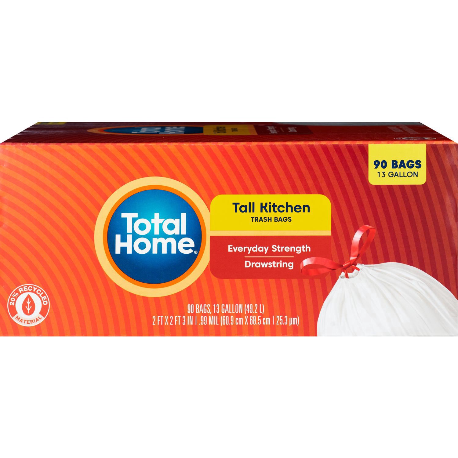slide 5 of 7, Total Home 13 Gallon Tall Kitchen Trash Bags, 90 Ct, 90 ct