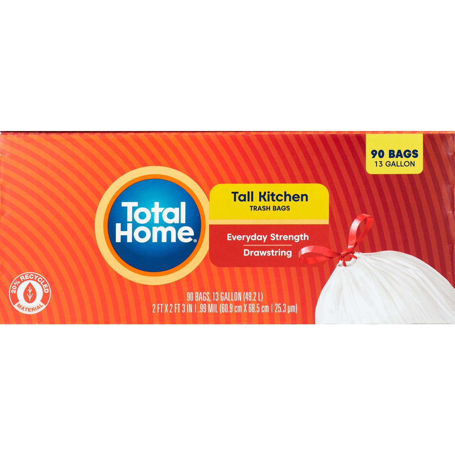 slide 2 of 7, Total Home 13 Gallon Tall Kitchen Trash Bags, 90 Ct, 90 ct