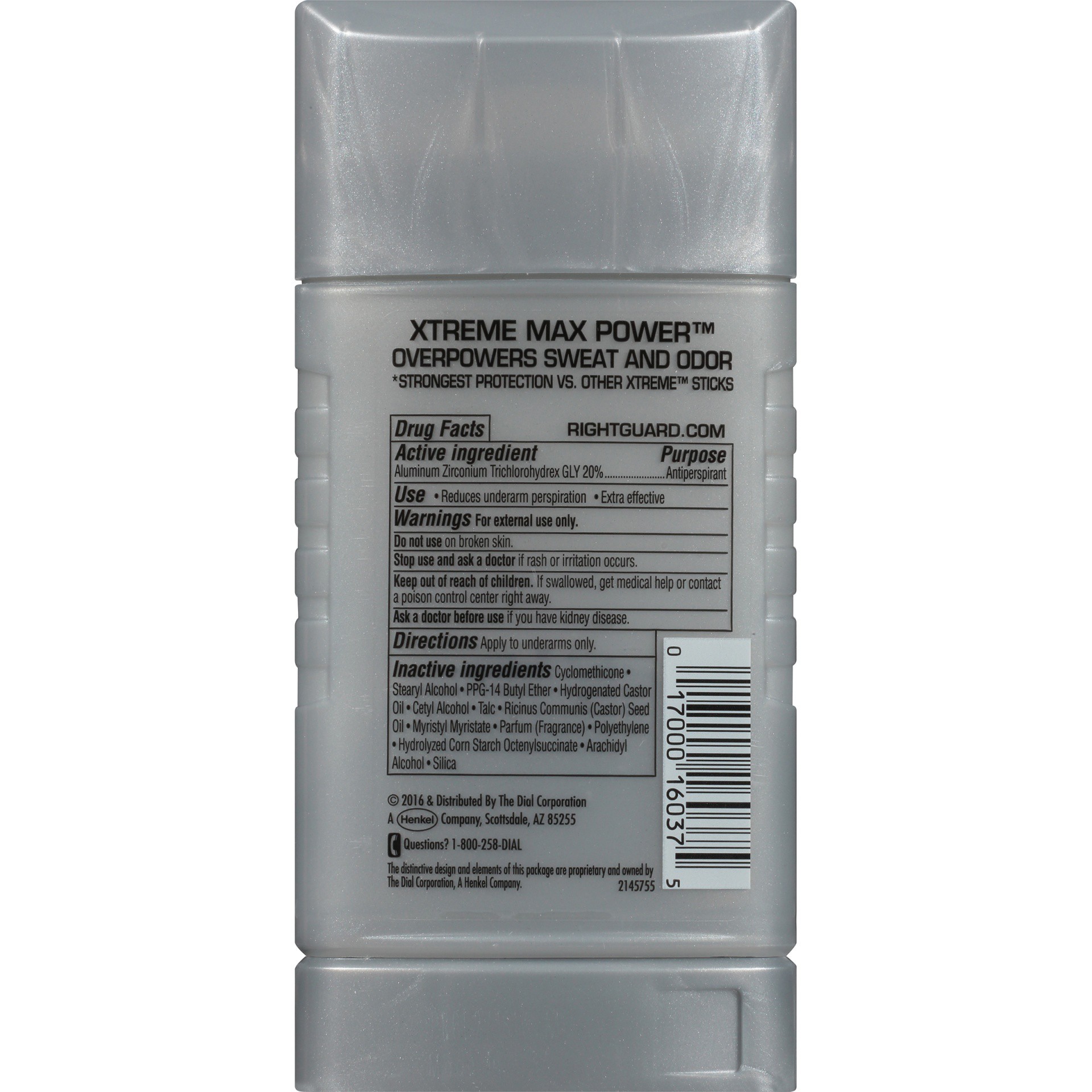 slide 2 of 6, Right Guard Xtreme Max Power Solid Antiperspirant, 2.6 oz