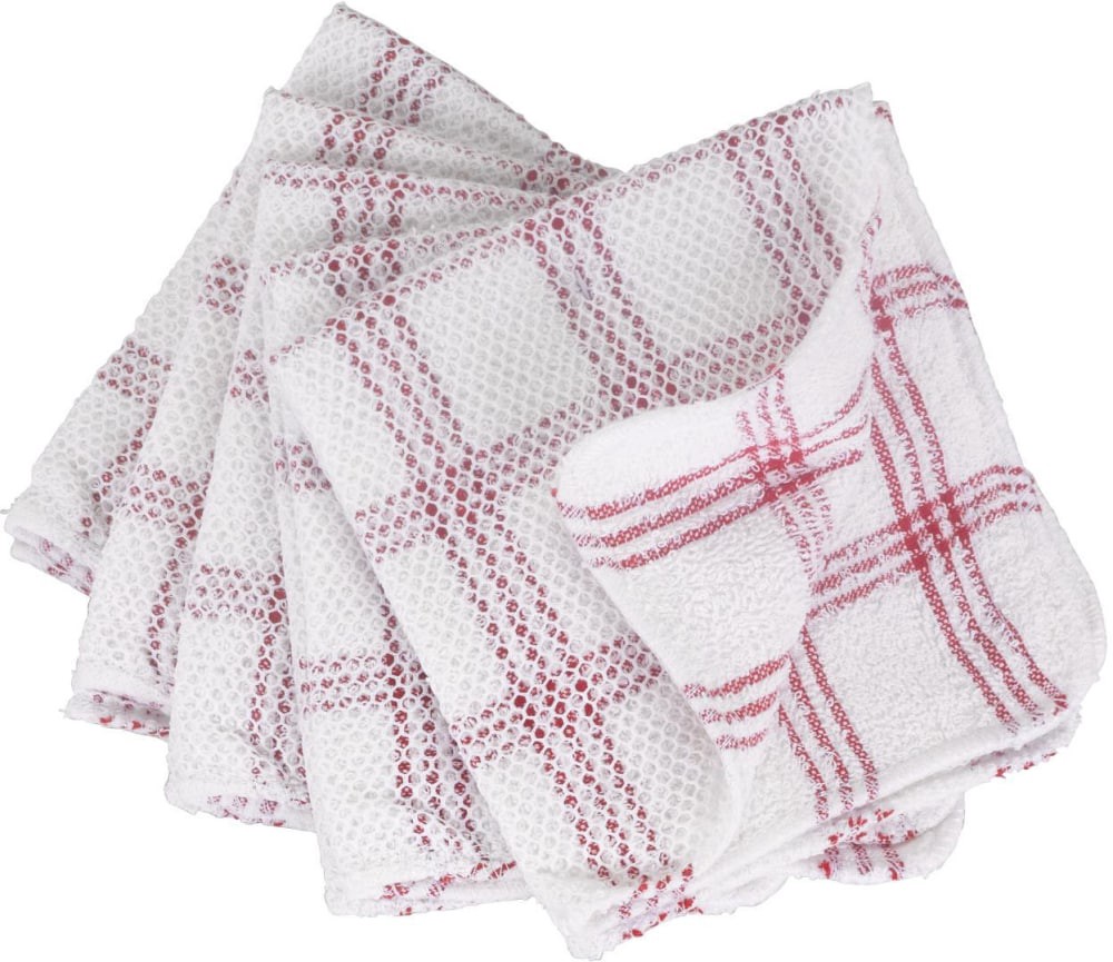 slide 1 of 1, Everyday Living Scouring Dish Cloths Red, 5 ct; 12 in x 12 in