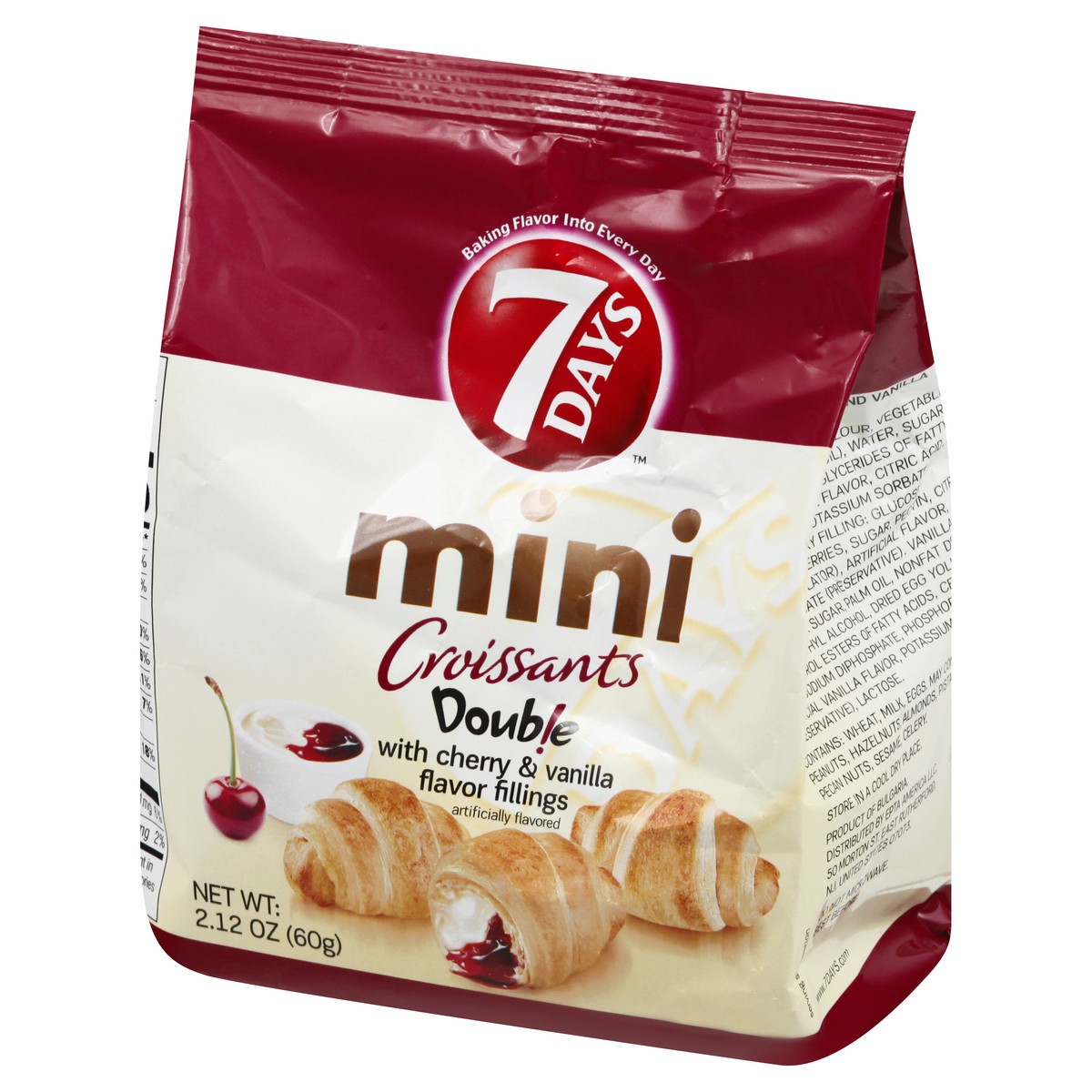 slide 3 of 13, 7DAYS Mini Double Cherry & Vanilla Flavor Fillings Croissants 2.12 oz, 2.12 oz