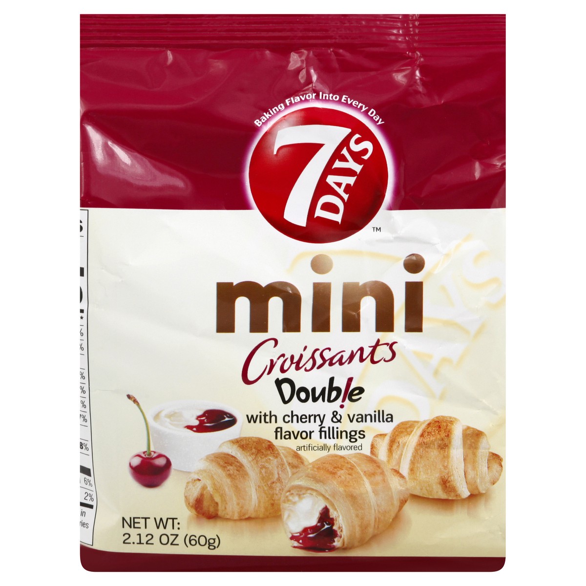 slide 7 of 13, 7DAYS Mini Double Cherry & Vanilla Flavor Fillings Croissants 2.12 oz, 2.12 oz