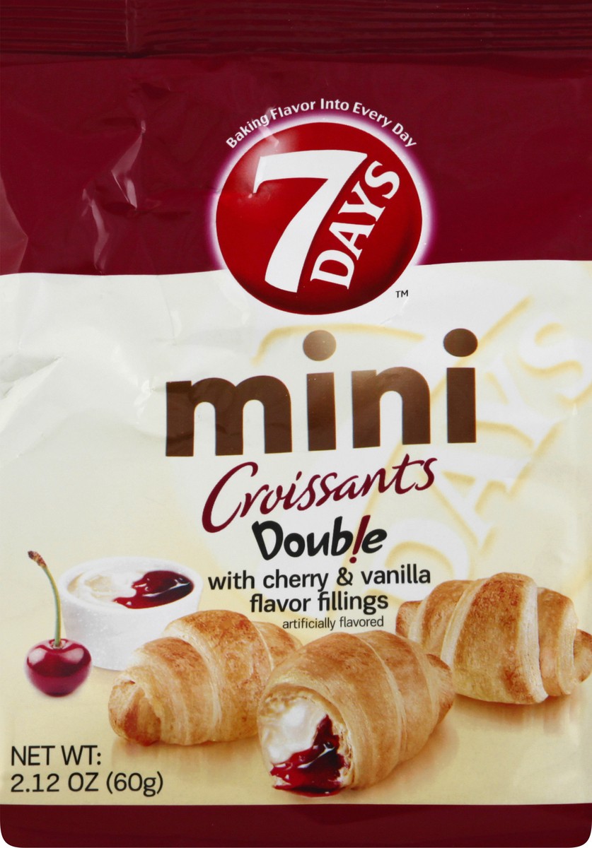 slide 8 of 13, 7DAYS Mini Double Cherry & Vanilla Flavor Fillings Croissants 2.12 oz, 2.12 oz