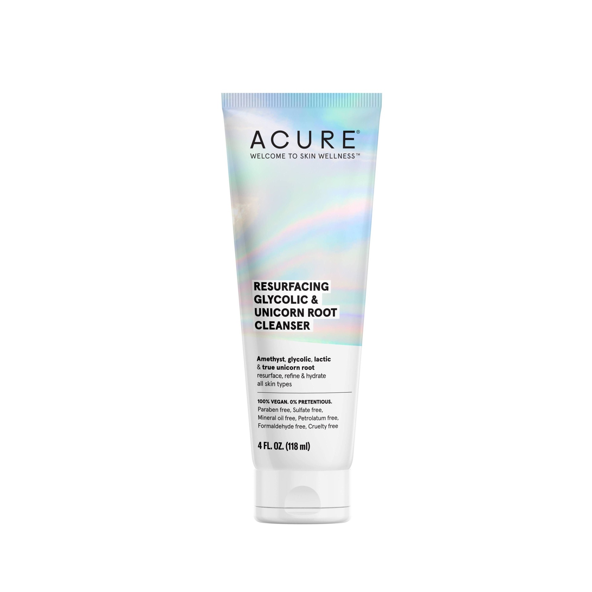 slide 1 of 1, ACURE Resurfacing Glycolic & Unicorn Root Cleanser, 4 fl oz