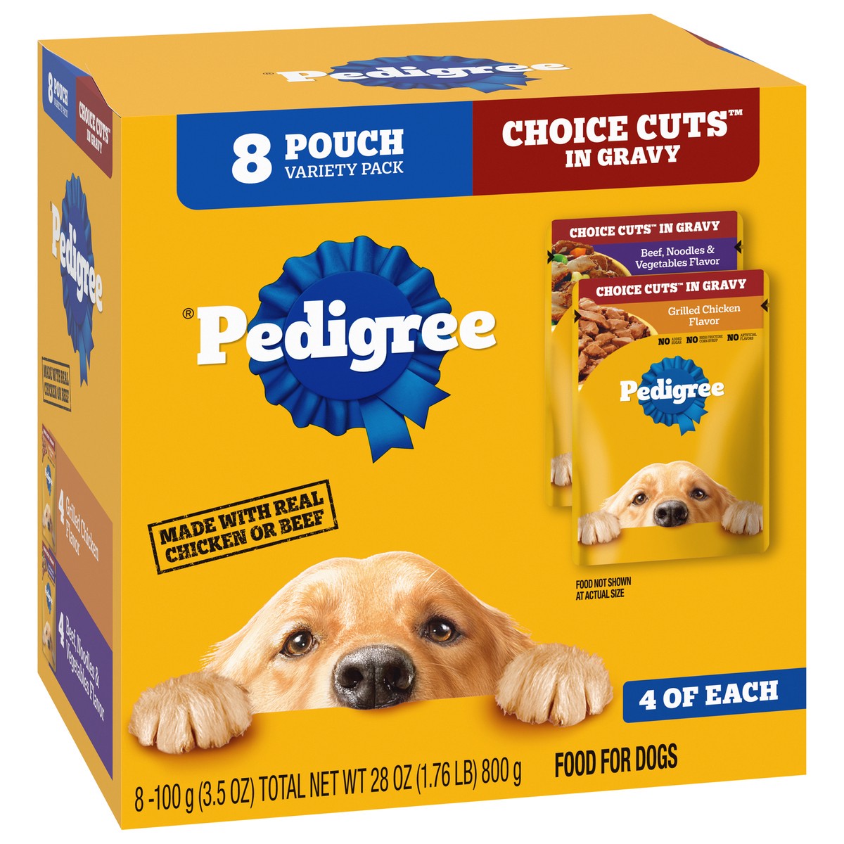 slide 8 of 9, Pedigree Choice Cuts in Gravy Food for Dogs Variety Pack 8 - 100 g Pouches, 8 ct; 3.5 oz