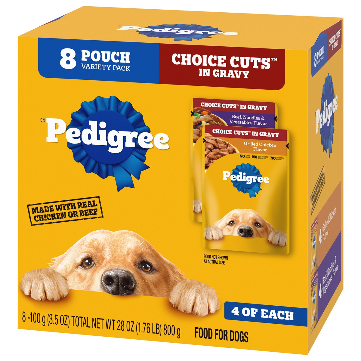 slide 7 of 9, Pedigree Choice Cuts in Gravy Food for Dogs Variety Pack 8 - 100 g Pouches, 8 ct; 3.5 oz