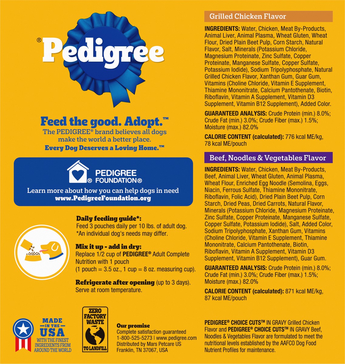 slide 3 of 9, Pedigree Choice Cuts in Gravy Food for Dogs Variety Pack 8 - 100 g Pouches, 8 ct; 3.5 oz