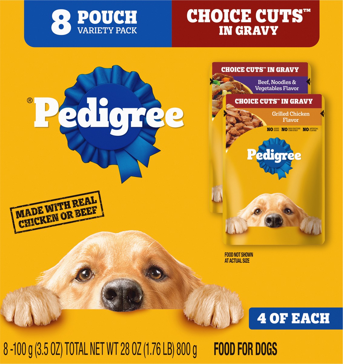 slide 9 of 9, Pedigree Choice Cuts in Gravy Food for Dogs Variety Pack 8 - 100 g Pouches, 8 ct; 3.5 oz