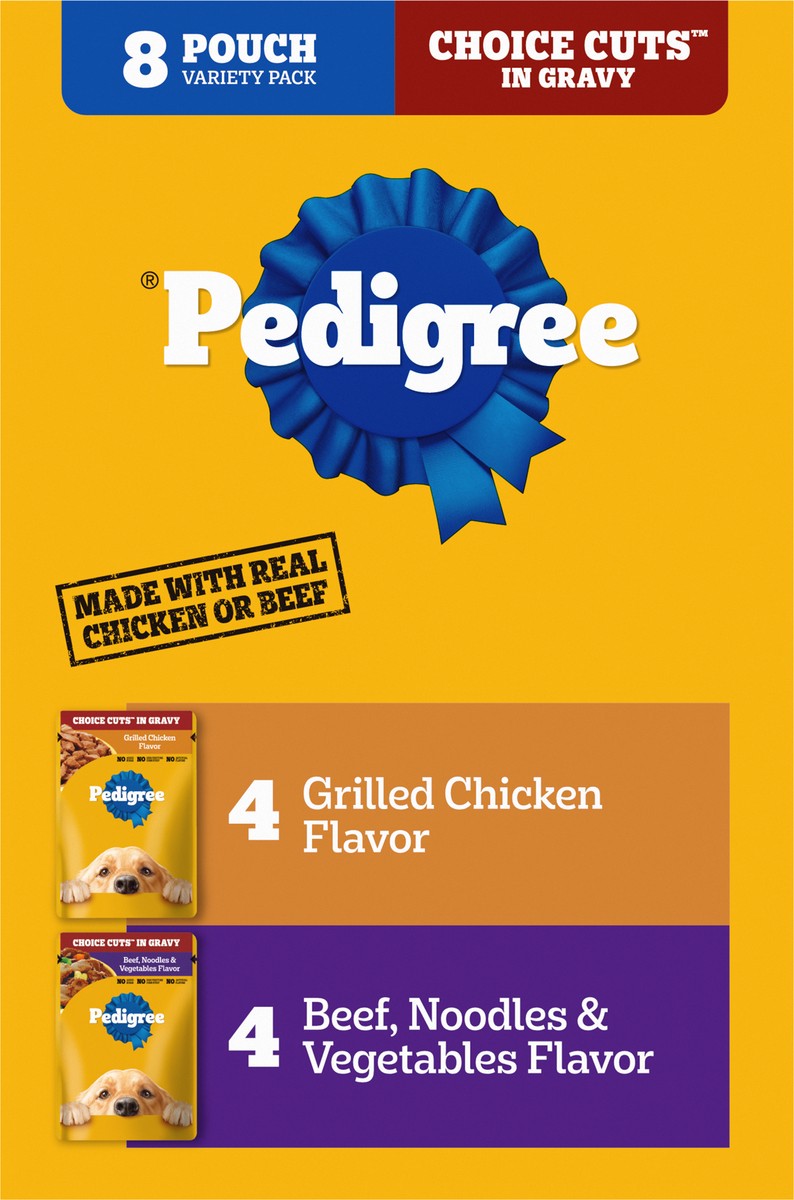 slide 4 of 9, Pedigree Choice Cuts in Gravy Food for Dogs Variety Pack 8 - 100 g Pouches, 8 ct; 3.5 oz