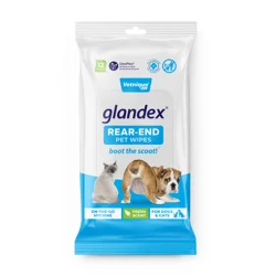 Glandex Rear-End Hygiene Wipes For Dogs & Cats, 12 ct