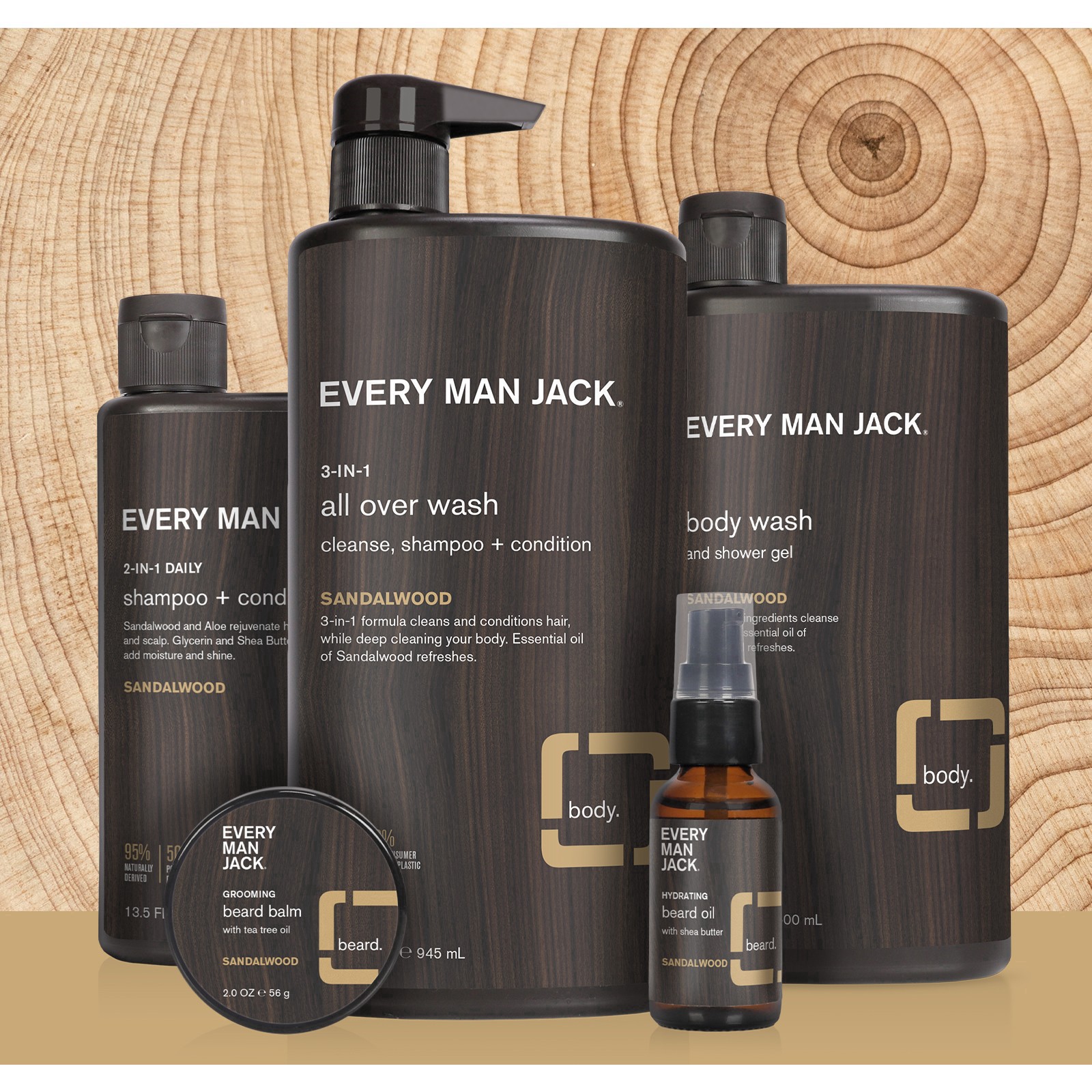 slide 5 of 13, Every Man Jack Sandalwood Hydrating Men’s Body Wash - 2 fl oz, 2 fl oz