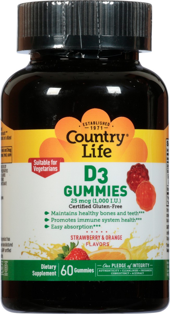 slide 5 of 14, Country Life D3 Gummies Strawberry & Orange, 60 ct