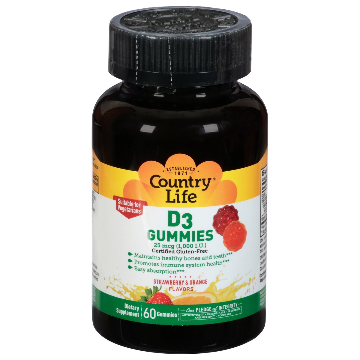 slide 6 of 14, Country Life D3 Gummies Strawberry & Orange, 60 ct