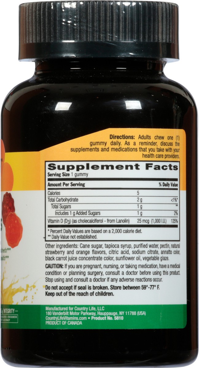 slide 9 of 14, Country Life D3 Gummies Strawberry & Orange, 60 ct