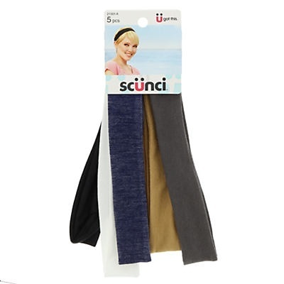 slide 1 of 1, scünci Thin Denim and Solid Headwraps, 5 ct