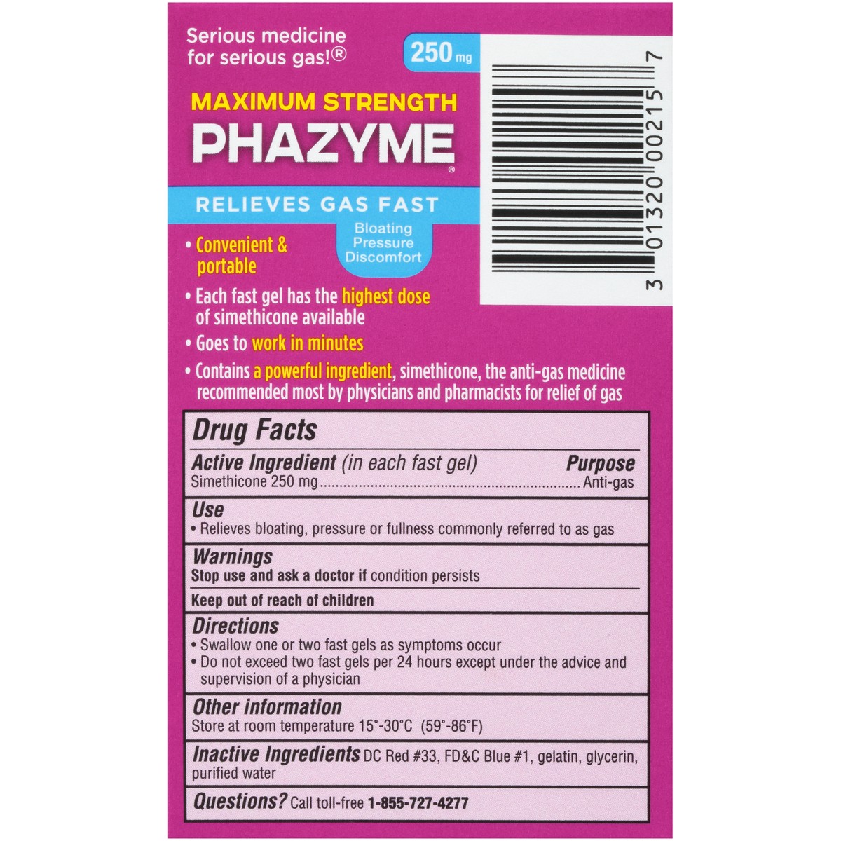 slide 5 of 10, Phazyme Maximum Strength Gas & Bloating Relief, Works in Minutes, 36 Fast Gels, 36 ct