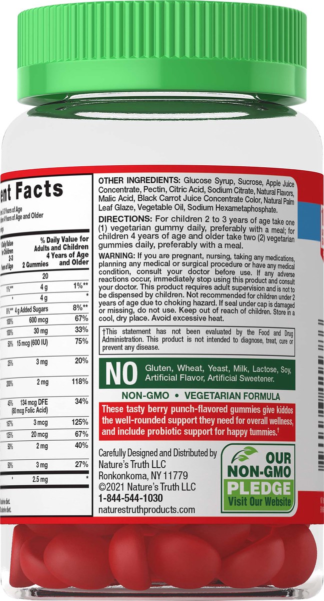 slide 3 of 5, Nature's Truth Just 4 Kidz Multivitamin + Probiotic Gummies, 60 ct