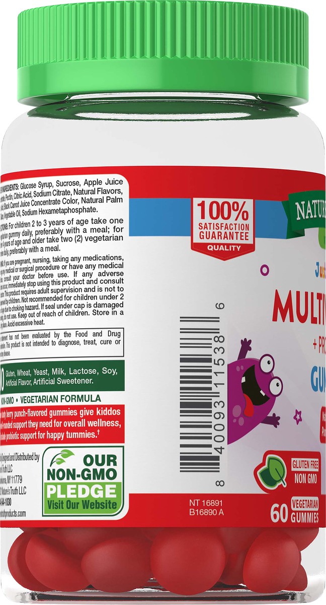 slide 4 of 5, Nature's Truth Just 4 Kidz Multivitamin + Probiotic Gummies, 60 ct