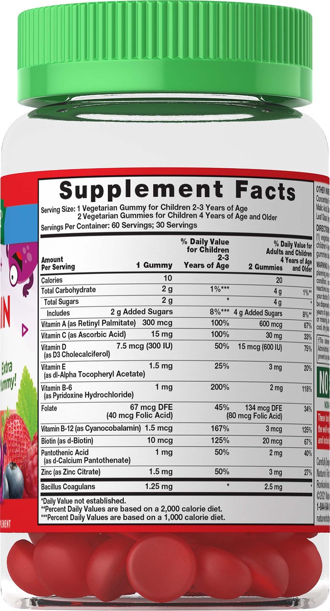 slide 5 of 5, Nature's Truth Just 4 Kidz Multivitamin + Probiotic Gummies, 60 ct