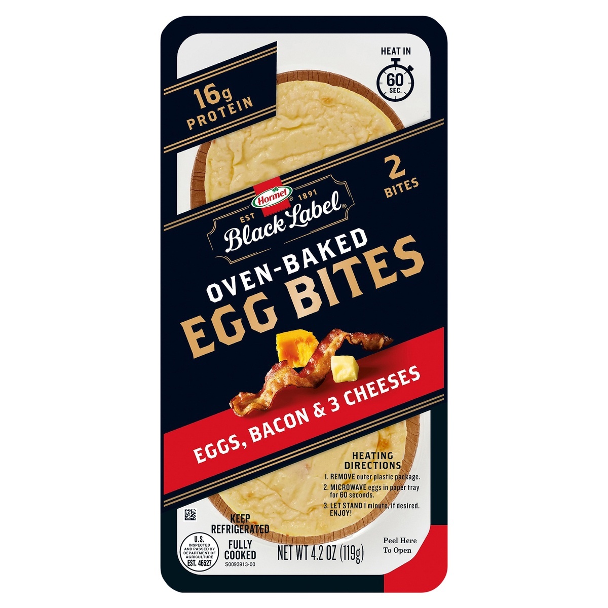 slide 1 of 1, HORMEL BLACK LABEL Egg Bites Bacon, 4.2 oz