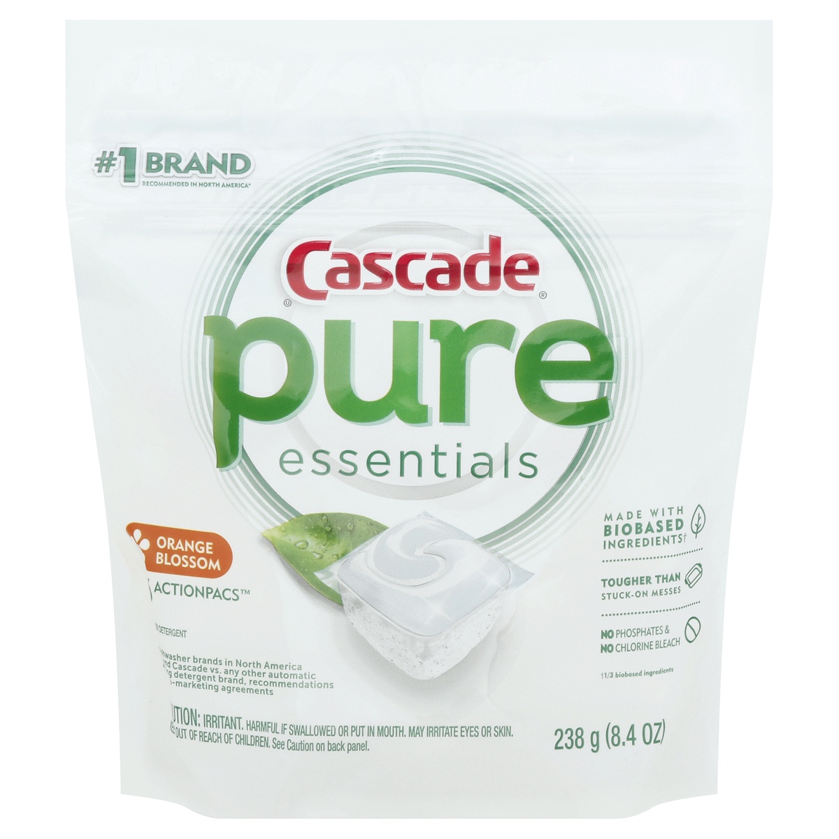 slide 1 of 2, Cascade Pure Essentials Orange Blossom Dishwasher Detergent Actionpacs, 16 ct