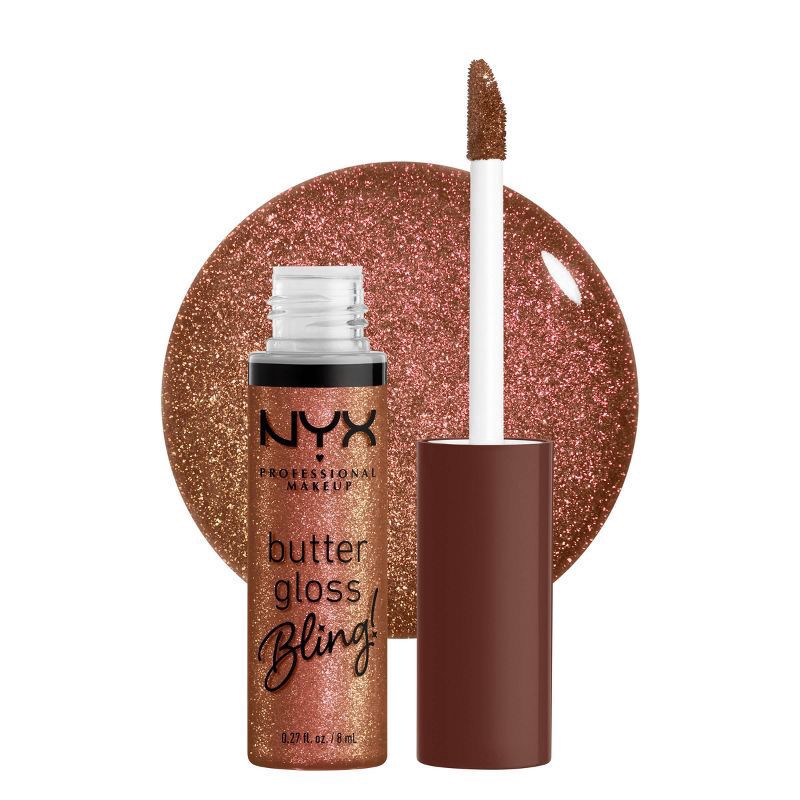 slide 2 of 9, NYX Professional Makeup Butter Gloss Bling Non Sticky Lip Gloss - 08 Hustla - 0.27 fl oz, 0.27 fl oz