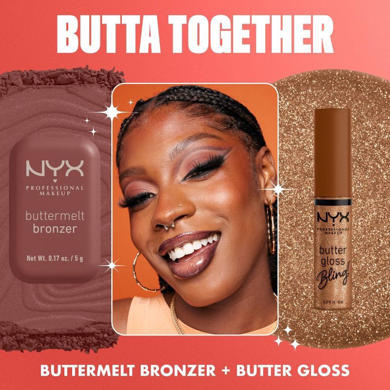 slide 4 of 9, NYX Professional Makeup Butter Gloss Bling Non Sticky Lip Gloss - 08 Hustla - 0.27 fl oz, 0.27 fl oz