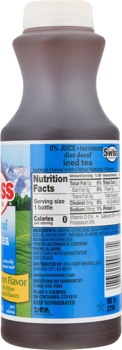 slide 9 of 14, Swiss Premium Diet Decaf Lemon Flavor Iced Tea - 1 pint, 1 pint