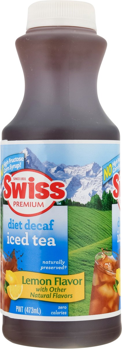 slide 5 of 14, Swiss Premium Diet Decaf Lemon Flavor Iced Tea - 1 pint, 1 pint