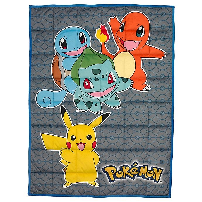 slide 1 of 5, Pokémon Reversible Weighted Blanket - Yellow Multi, 36 in x 48 in