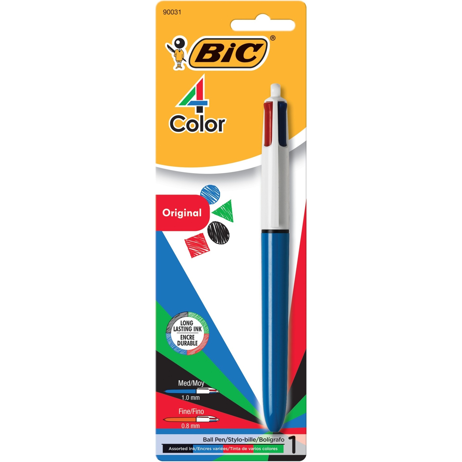 slide 1 of 1, BIC 4-Color Pen, Assorted Ink, 1 ct