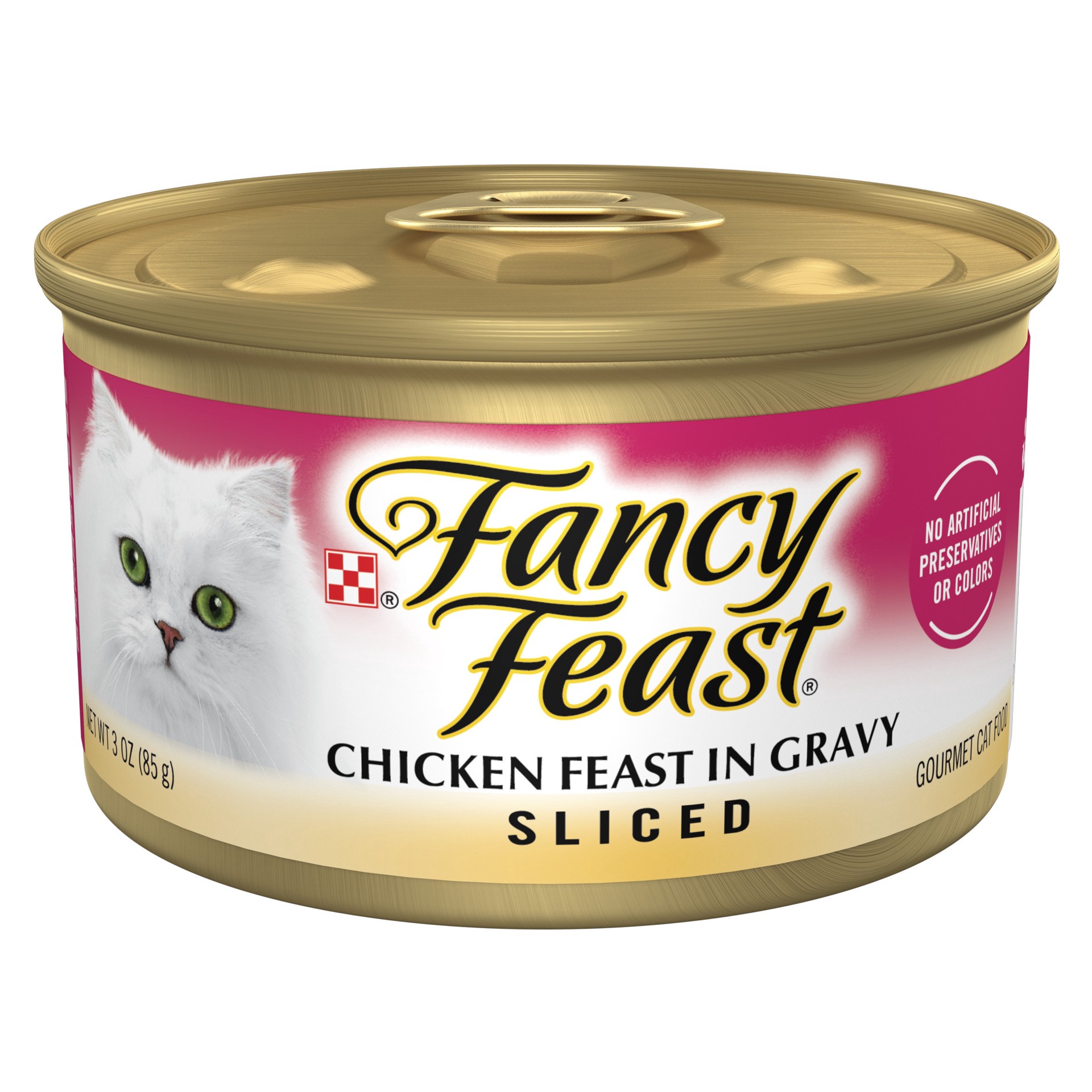 slide 1 of 8, Fancy Feast Purina Fancy Feast Sliced Chicken Feast Wet Cat Food in Gravy, 3 oz