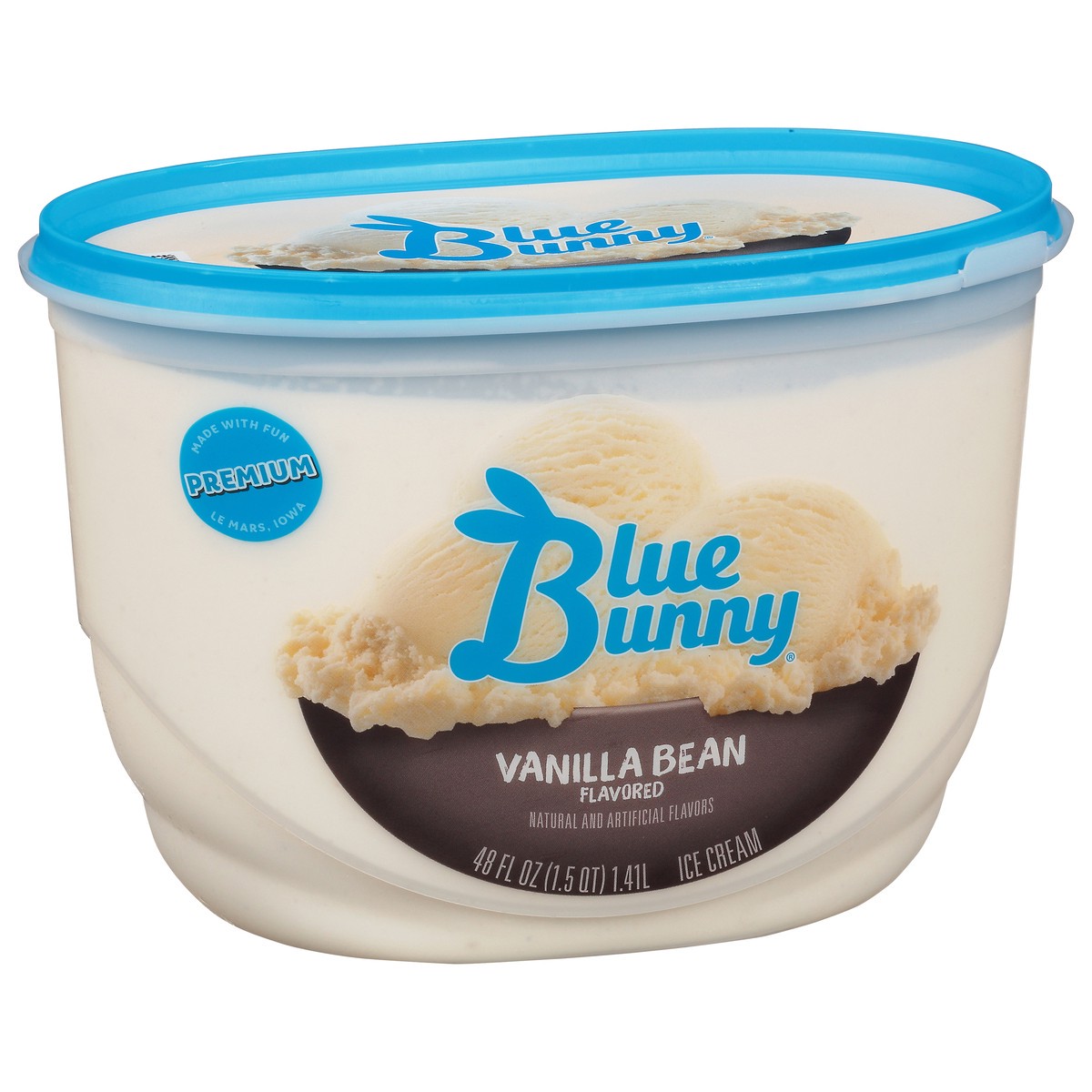 slide 7 of 9, Blue Bunny Premium Vanilla Bean Ice Cream, 48 fl oz, 48 fl oz