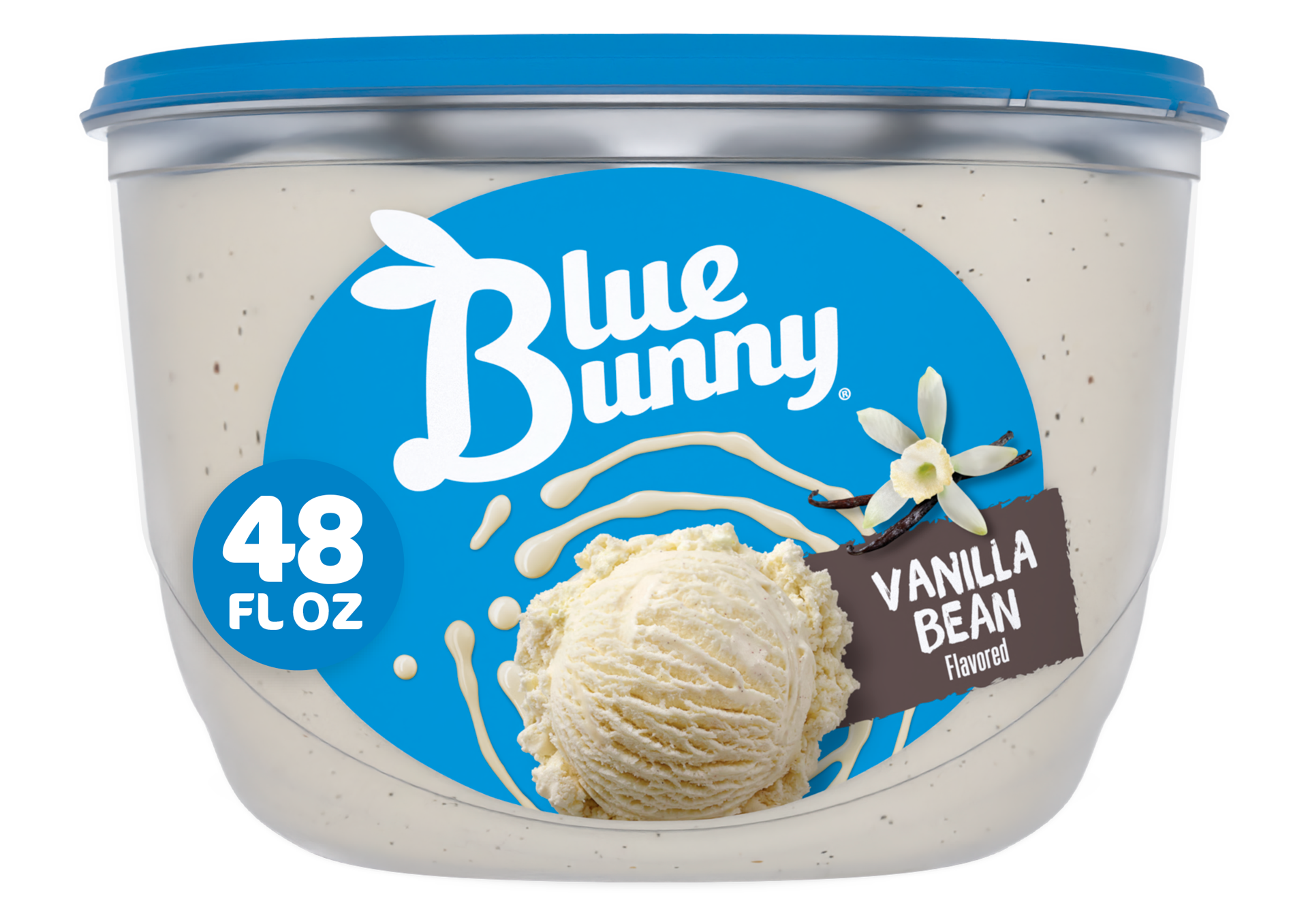 slide 1 of 9, Blue Bunny Premium Vanilla Bean Ice Cream, 48 fl oz, 48 fl oz