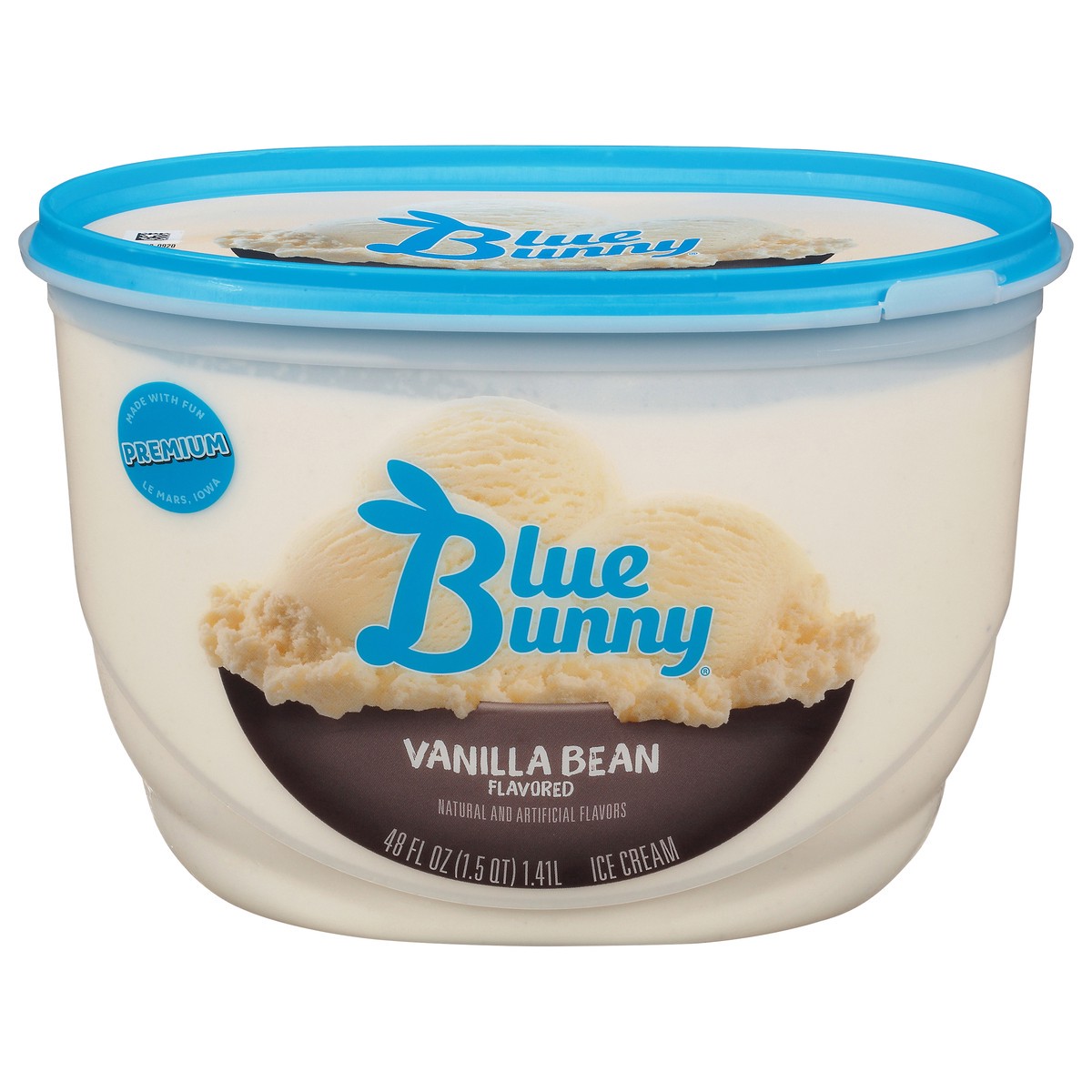 slide 1 of 9, Blue Bunny Premium Vanilla Bean Ice Cream, 48 fl oz, 48 fl oz