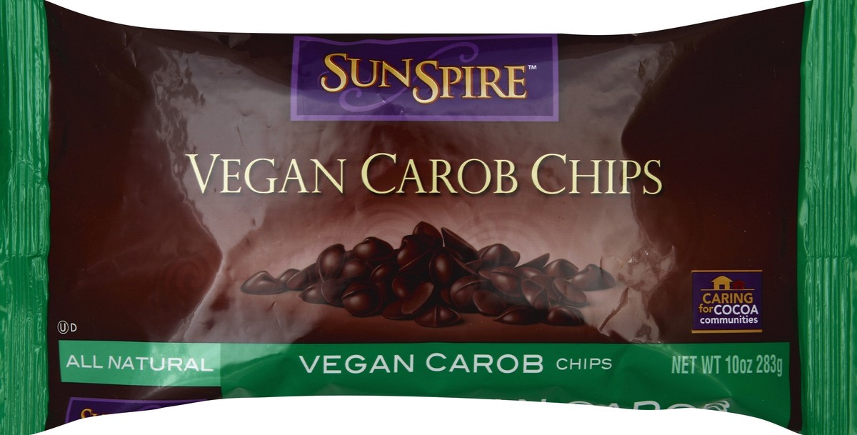 slide 3 of 5, SunSpire Vegan Carob Chips, 10 oz