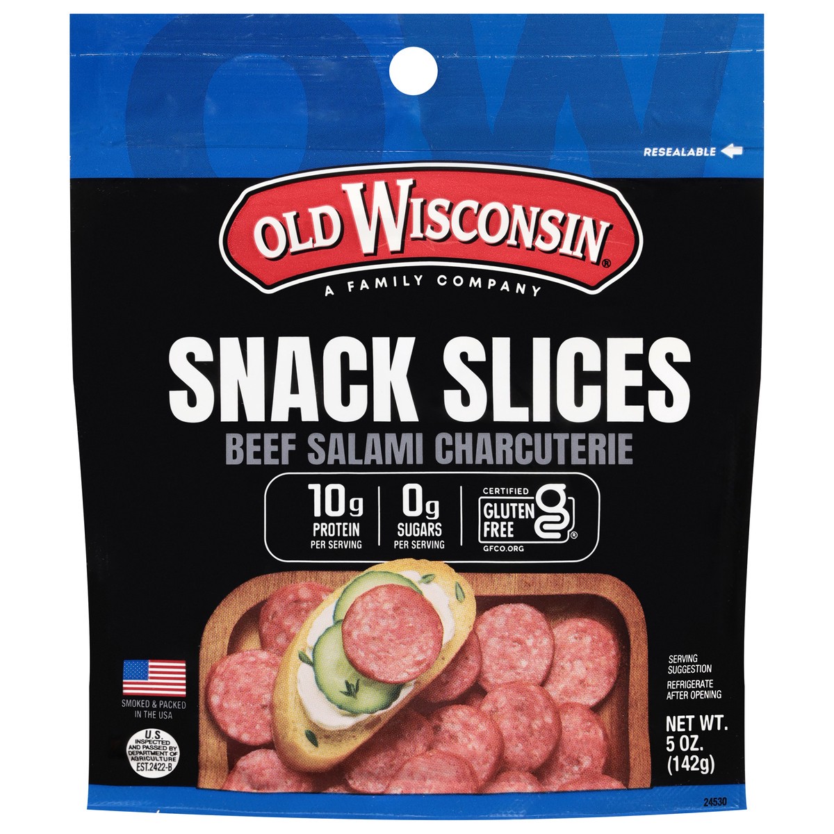 slide 1 of 15, Old Wisconsin Snack Slices Beef Salami Charcuterie 5 oz, 5 oz