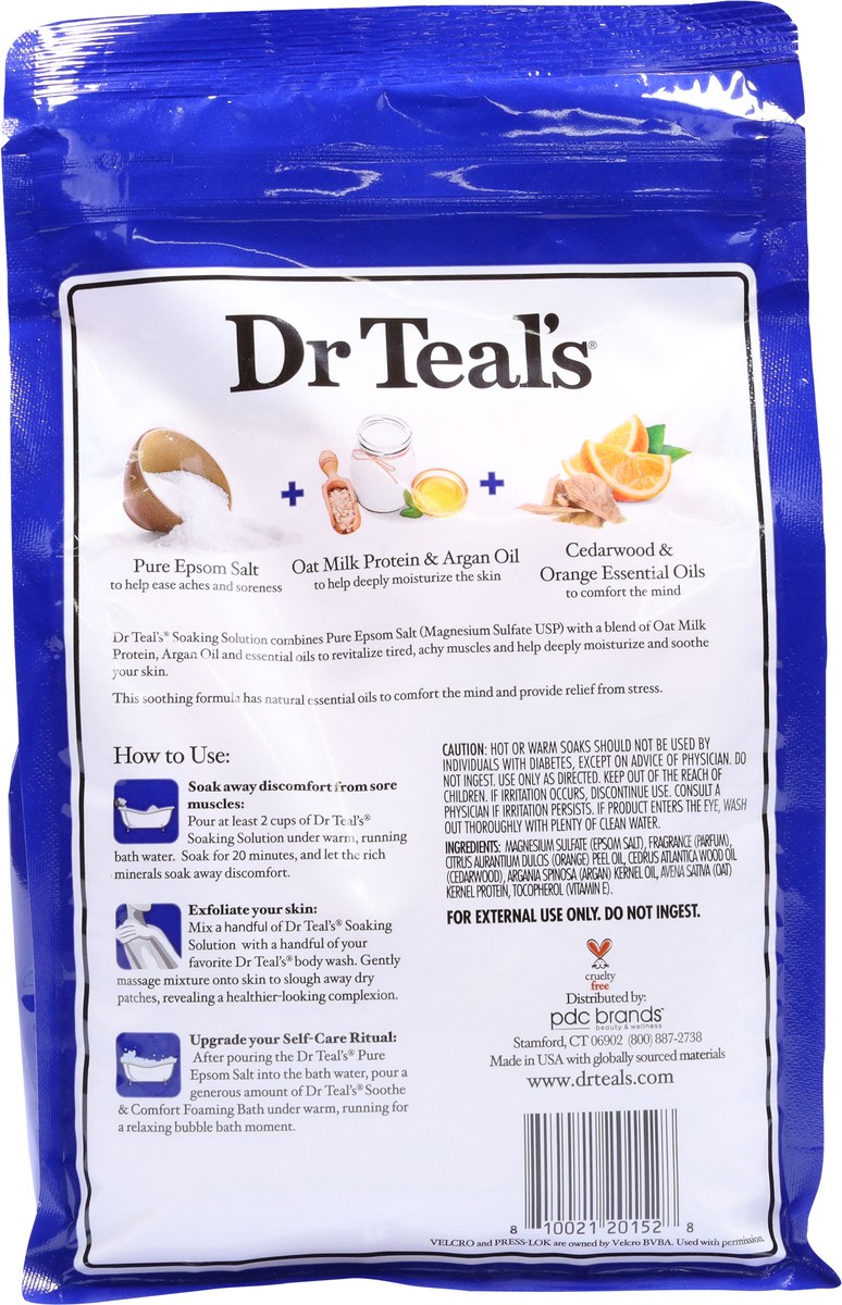 slide 2 of 12, Dr. Teal's Soothe & Comfort Pure Epsom Salt Soak with Oat Milk, Argan Oil & Essential Oils, 3 lb