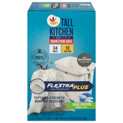 Giant Kitchen Drawstring Tall Fresh Scent Trash Bags 13 Gallon