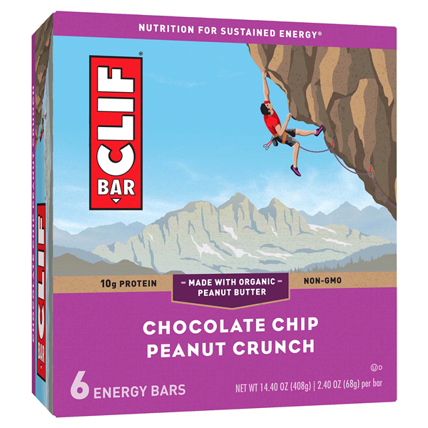 slide 1 of 1, CLIF Bar Chocolate Chip Peanut Crunch, 6 ct; 14.4 oz