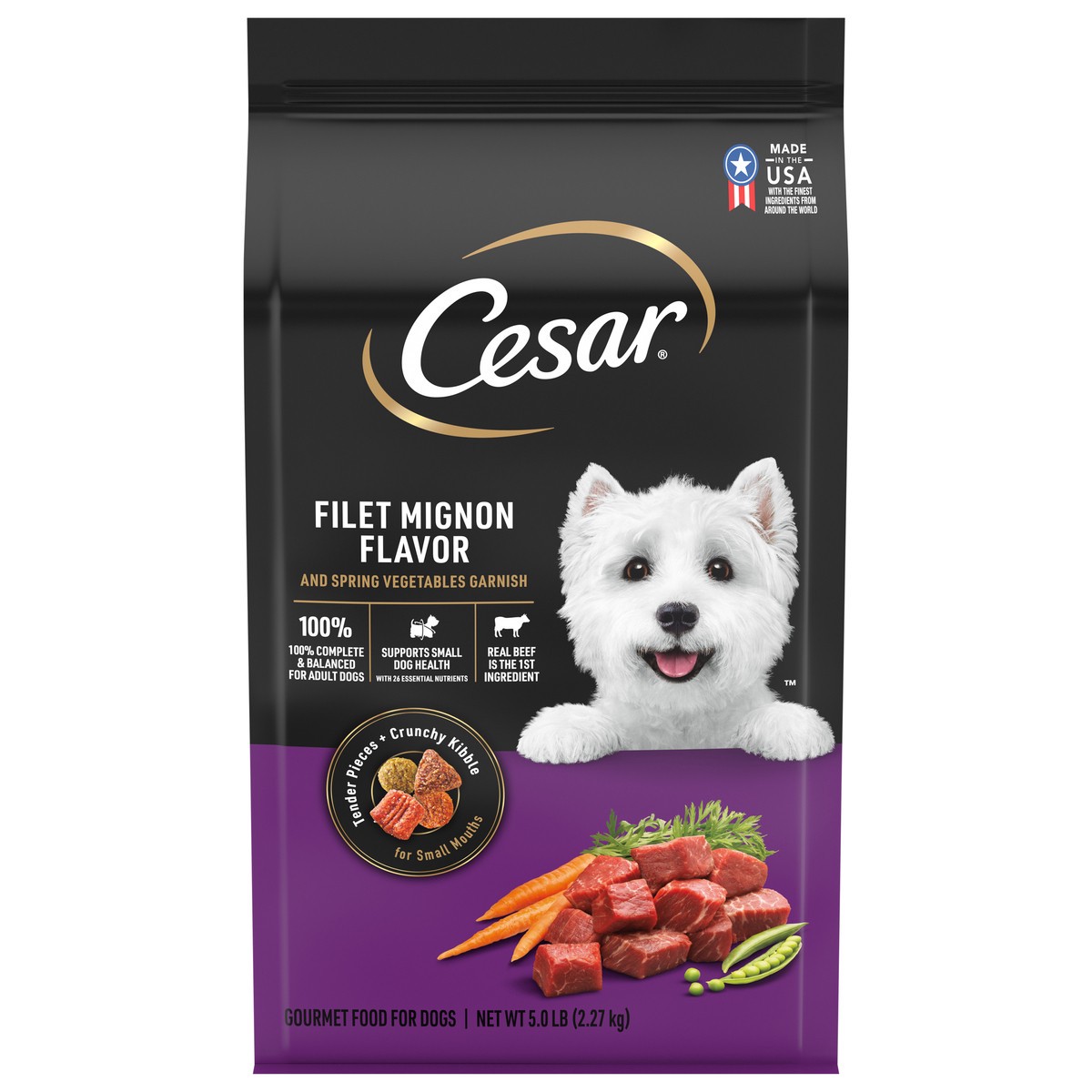 slide 1 of 9, Cesar Gourmet Filet Mignon Flavor Dog Food 5.0 lb, 5 lb