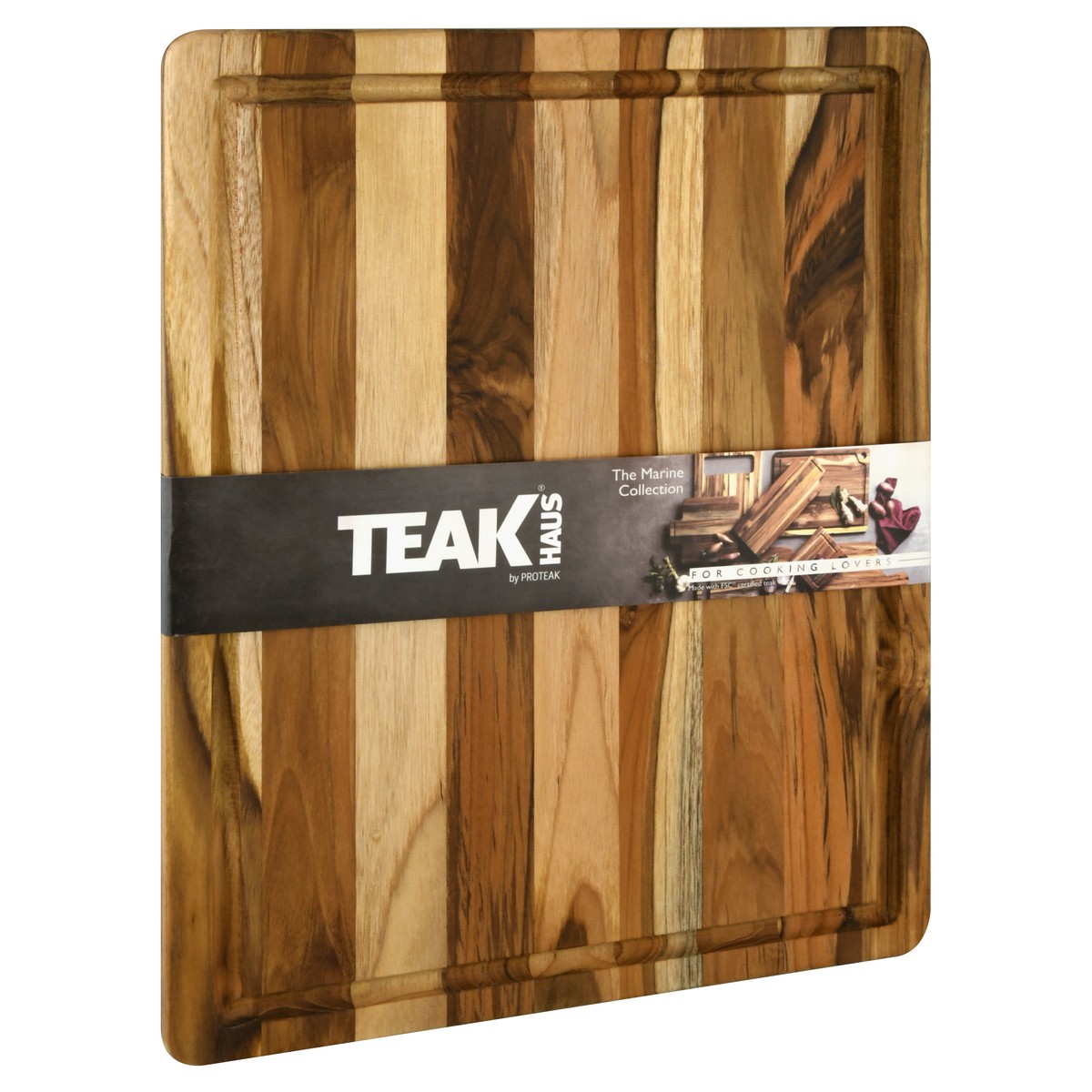 slide 2 of 8, Teakhaus The Marine Collection Rectangle Cutting Board with Juice Canal 1 ea, 1 ct