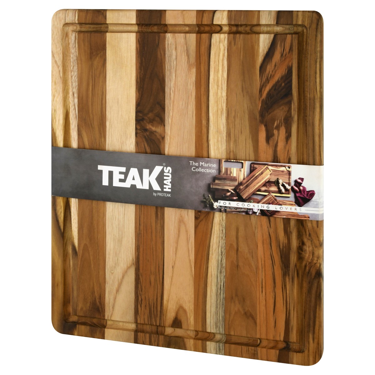 slide 4 of 8, Teakhaus The Marine Collection Rectangle Cutting Board with Juice Canal 1 ea, 1 ct