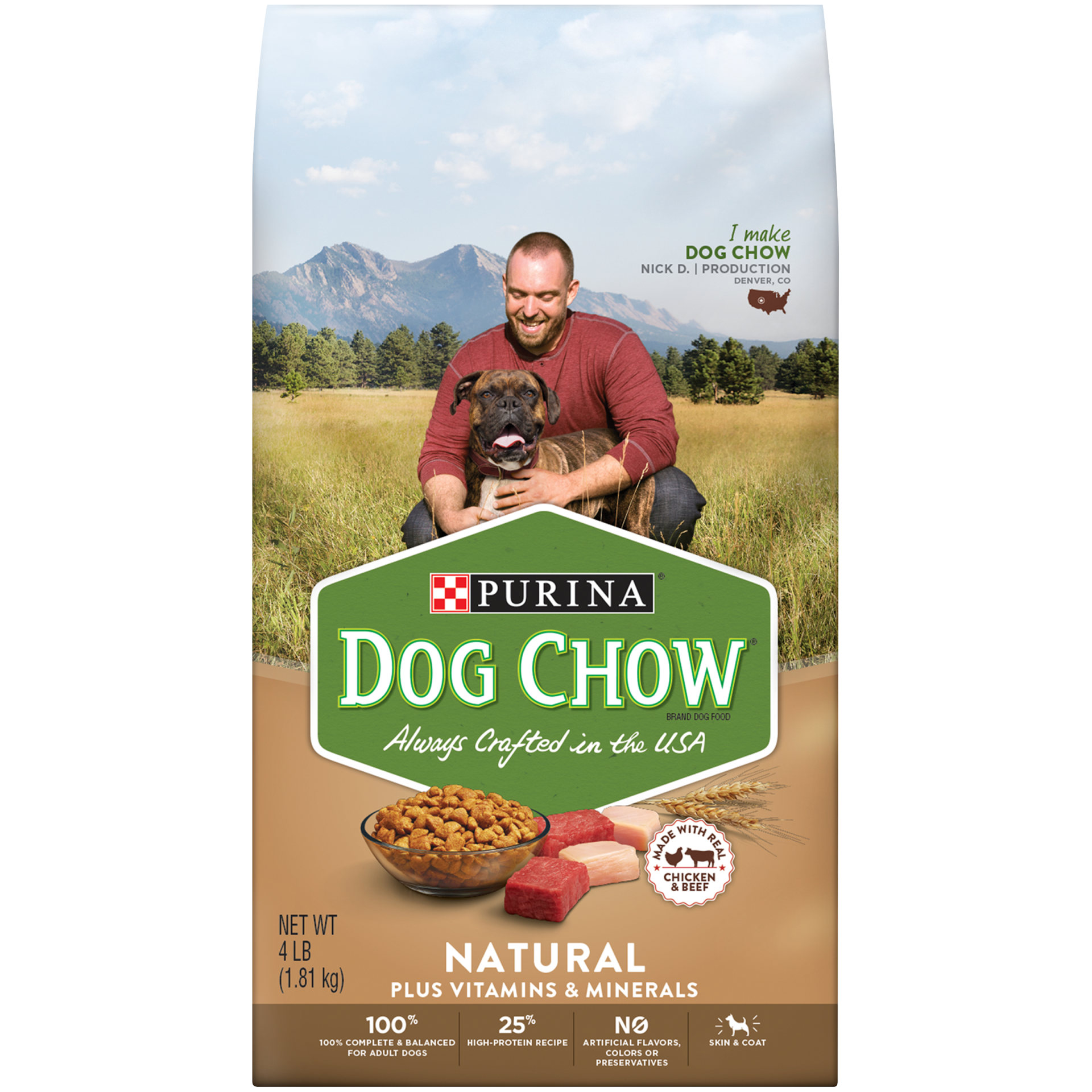 slide 1 of 7, Purina Dog Chow Dog Food Chicken, 4 lb