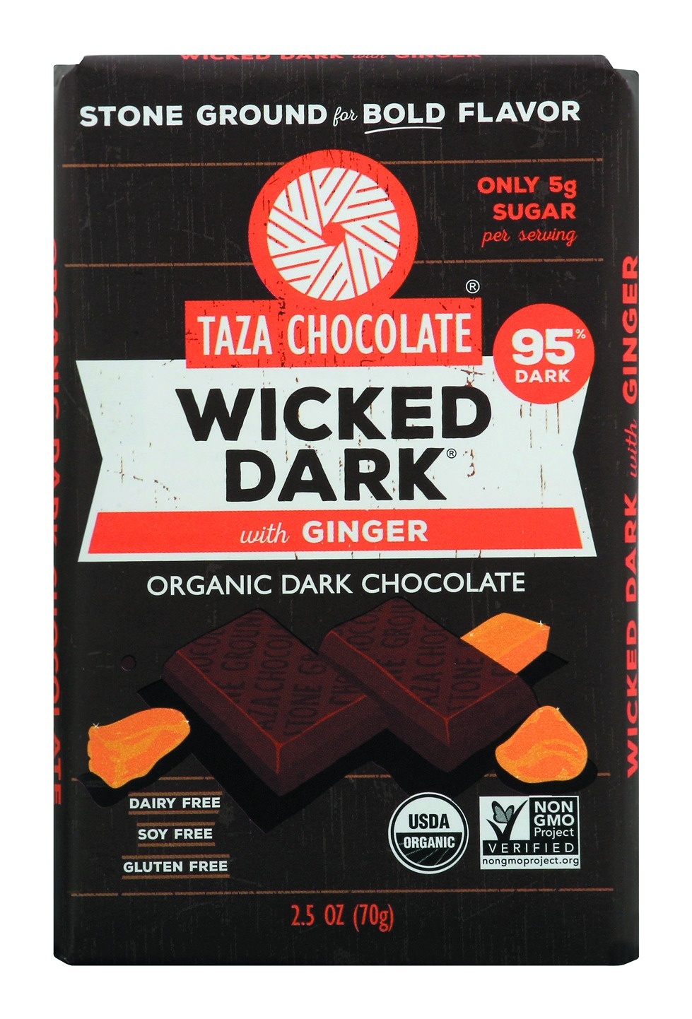 slide 1 of 1, Taza Chocolate Wicked Dark Choco Ginger Bar, 2.5 oz