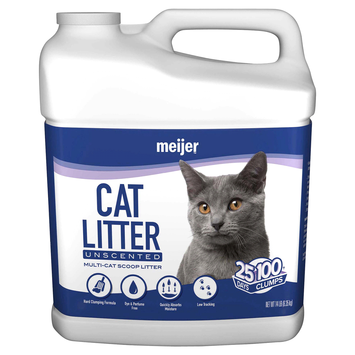 slide 1 of 5, Meijer Clumping Cat Litter, Unscented, 14 lb