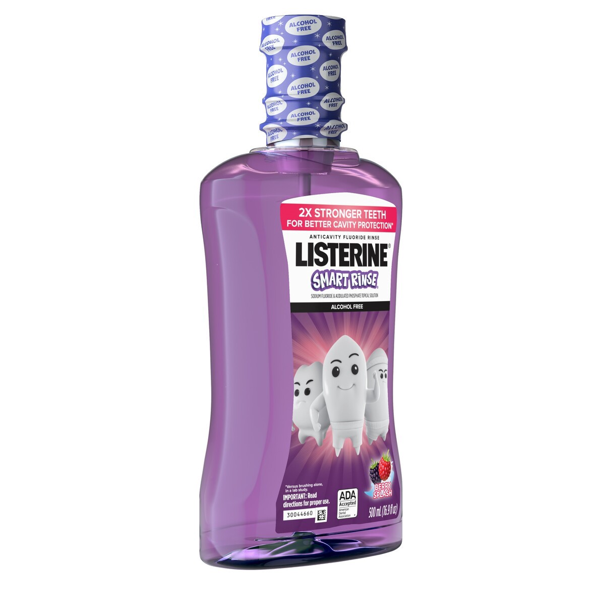 slide 1 of 8, Listerine Smart Rinse Kids Alcohol-Free Anticavity Fluoride Mouthwash, ADA Accepted Oral Rinse for Cavity Protection, Berry Splash Flavor for Kids Oral Care, 500 mL, 500 ml