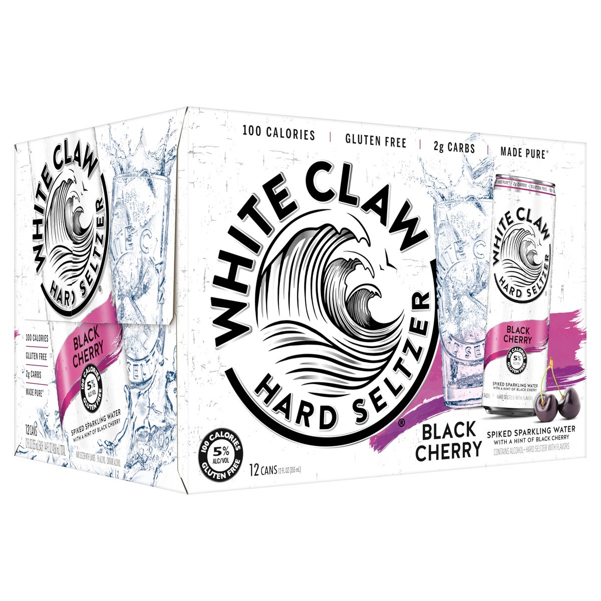 slide 7 of 7, White Claw 12 Pack Spiked Black Cherry Hard Seltzer 12 ea, 12 ct; 12 oz