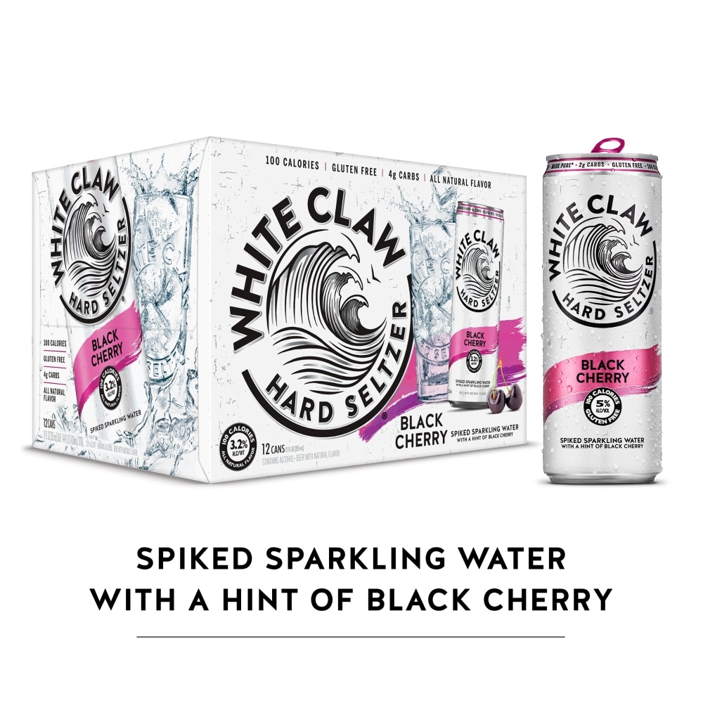 White Claw Hard Seltzer Can Black Cherry